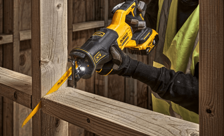 Demolishing a wooden grate with reciprocating saw